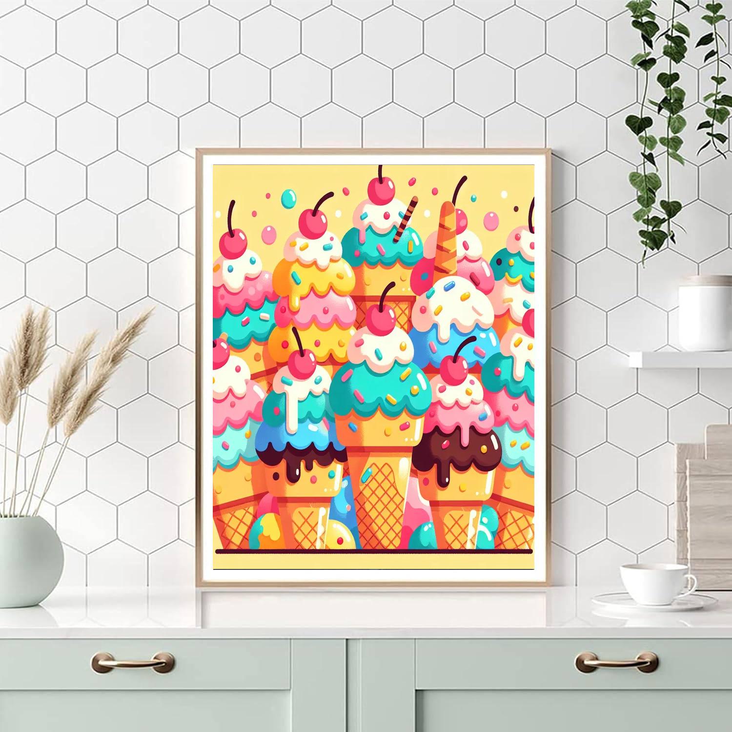 Sweet Ice Cream Delights Paint By Numbers Art