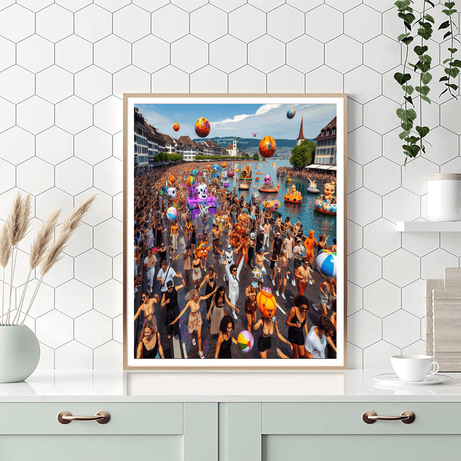 Zürich Street Parade - Zürich, Switzerland - DIY Painting By Numbers Kit - Artistry Rack