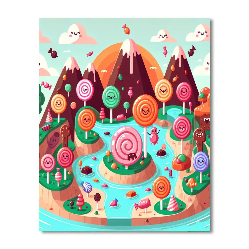 Fantasy Adventures On Candy Island Number Painting