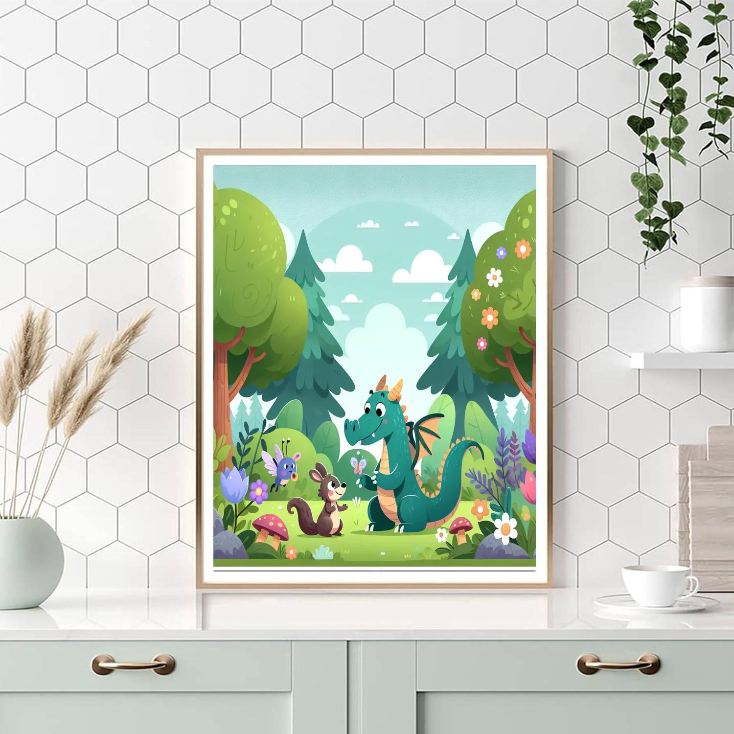 Enchanted Dragon Forest Numbered Painting Kits