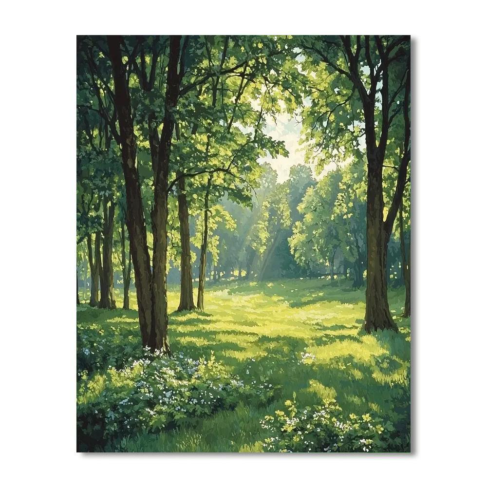 John Constable Inspired Serene Woodland Oasis  Paint By Color