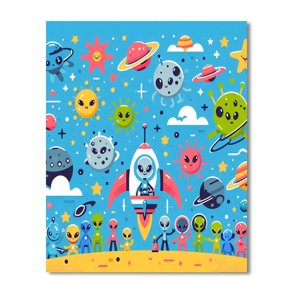 Friendly Alien's Galaxy Painting Number Kit