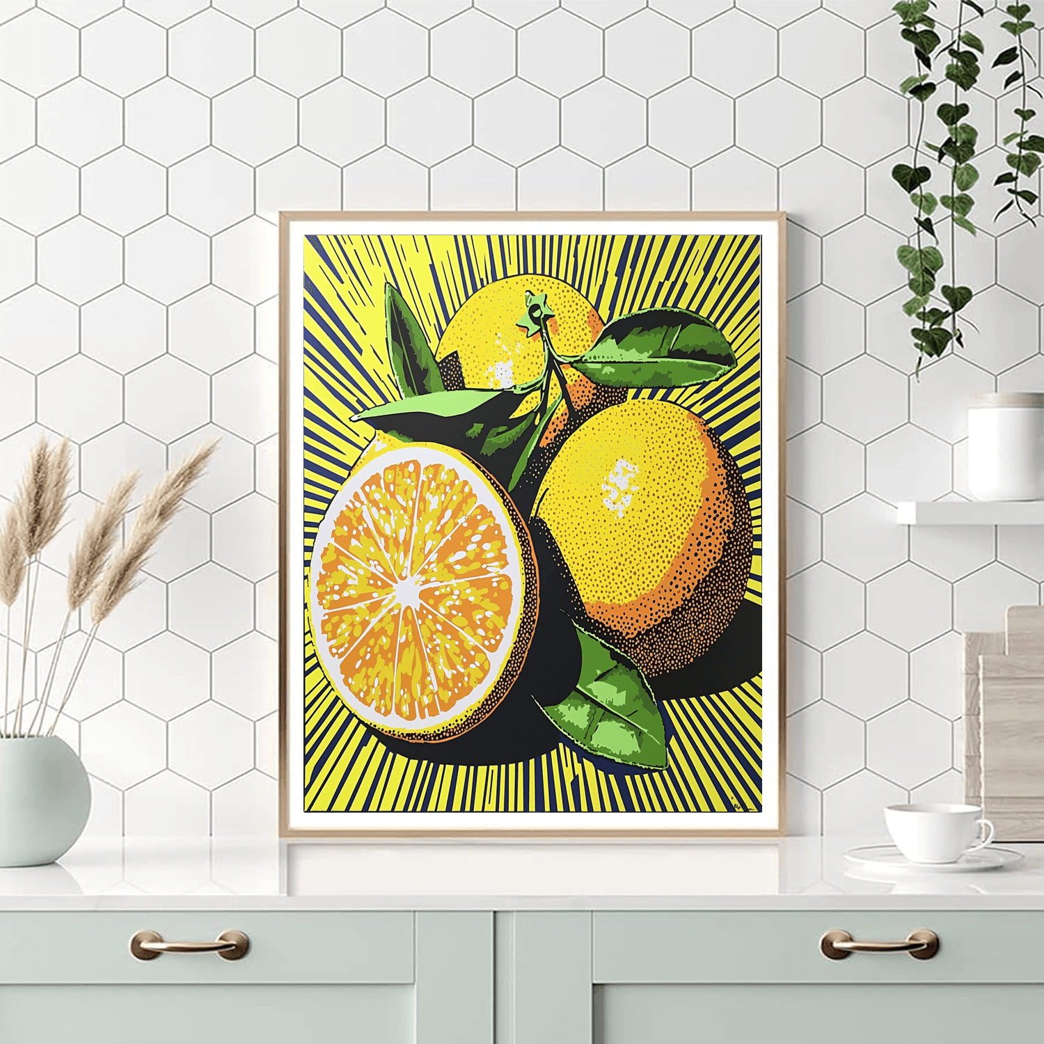 Roy Lichtenstein Inspired Pop Art Citrus Delight  Painting By Numbers Kit