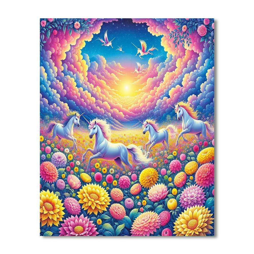 Dreamy Unicorn Realm Number Painting