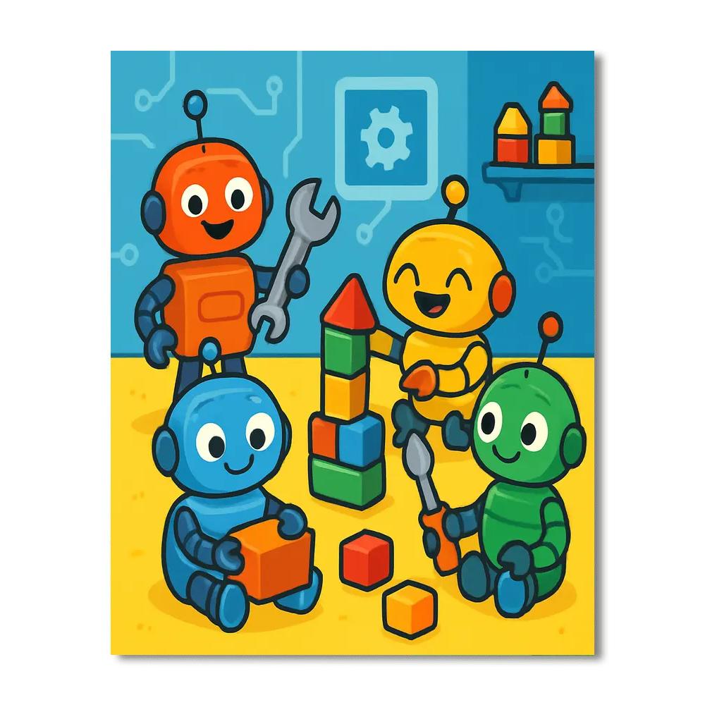 Creative Robot Playground DIY Paint By Numbers