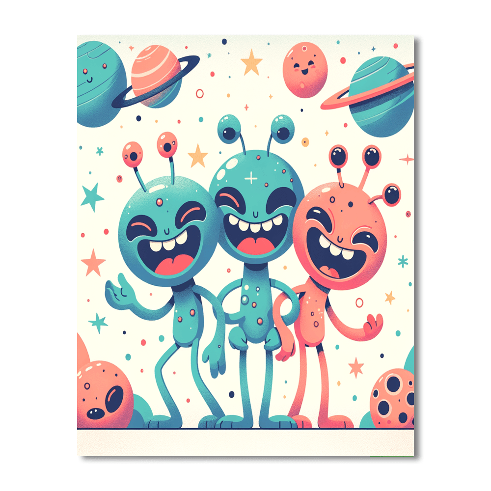 Silly Alien Party Number Painting