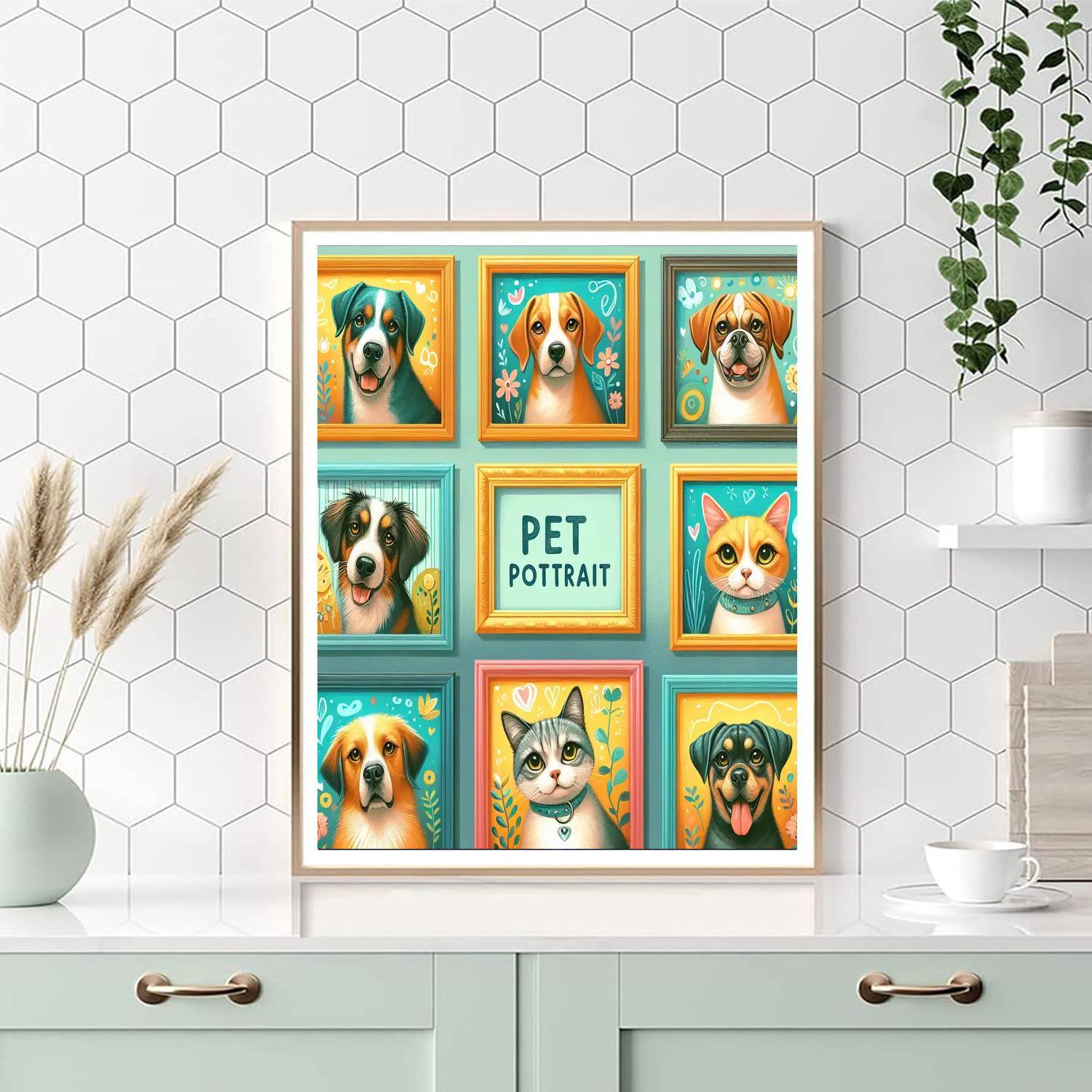 Endearing Pet Portraits Number Painting