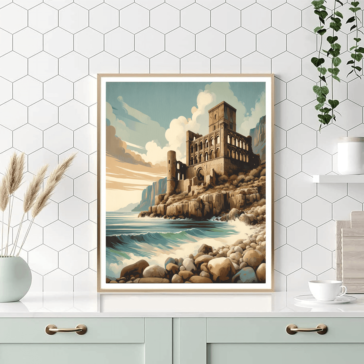 Ancient Seaside Ruins DIY Paint By Numbers