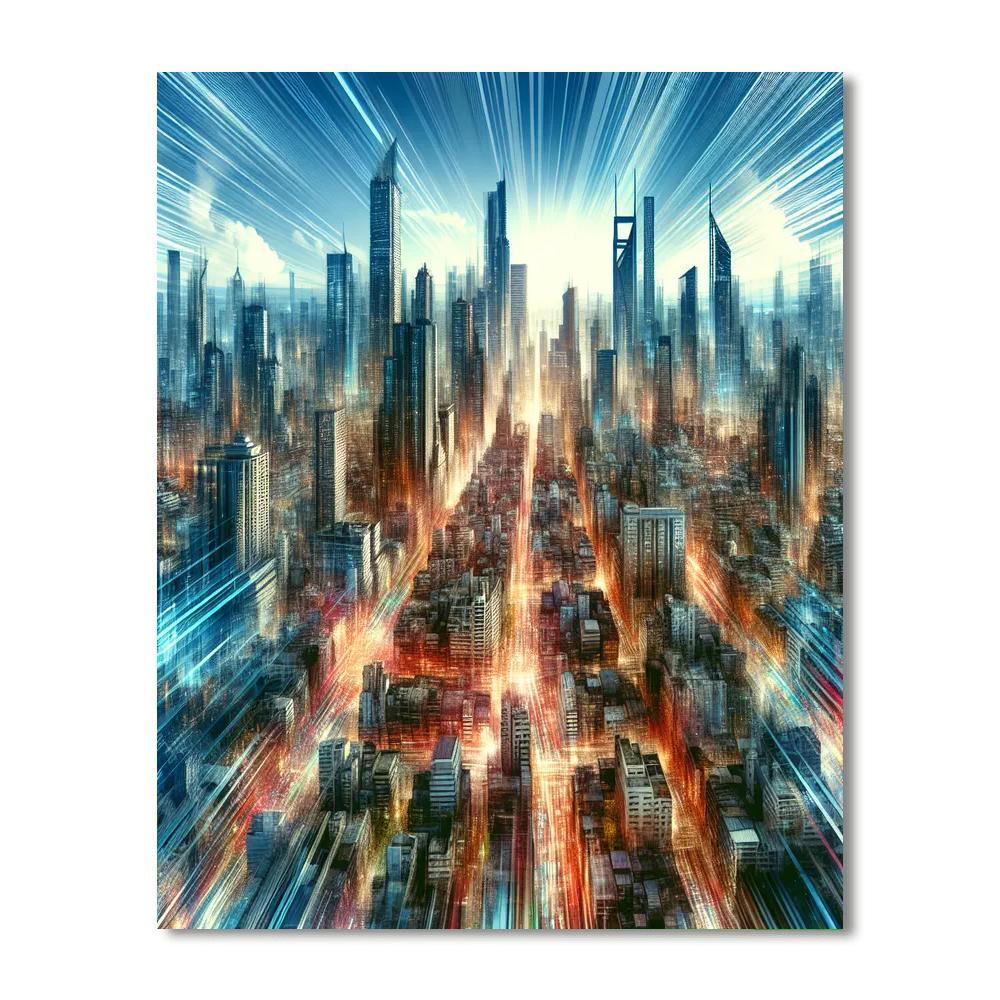 Busy Metropolis Numbered Painting Kits
