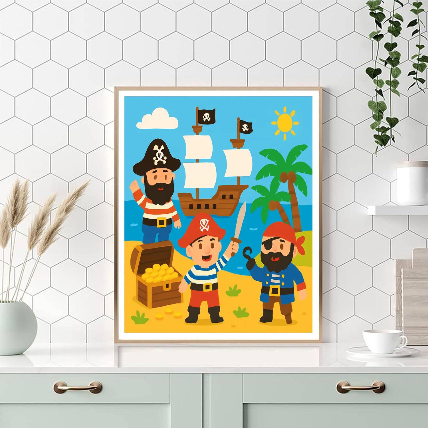 Joyful Pirate's Cove DIY Paint By Numbers