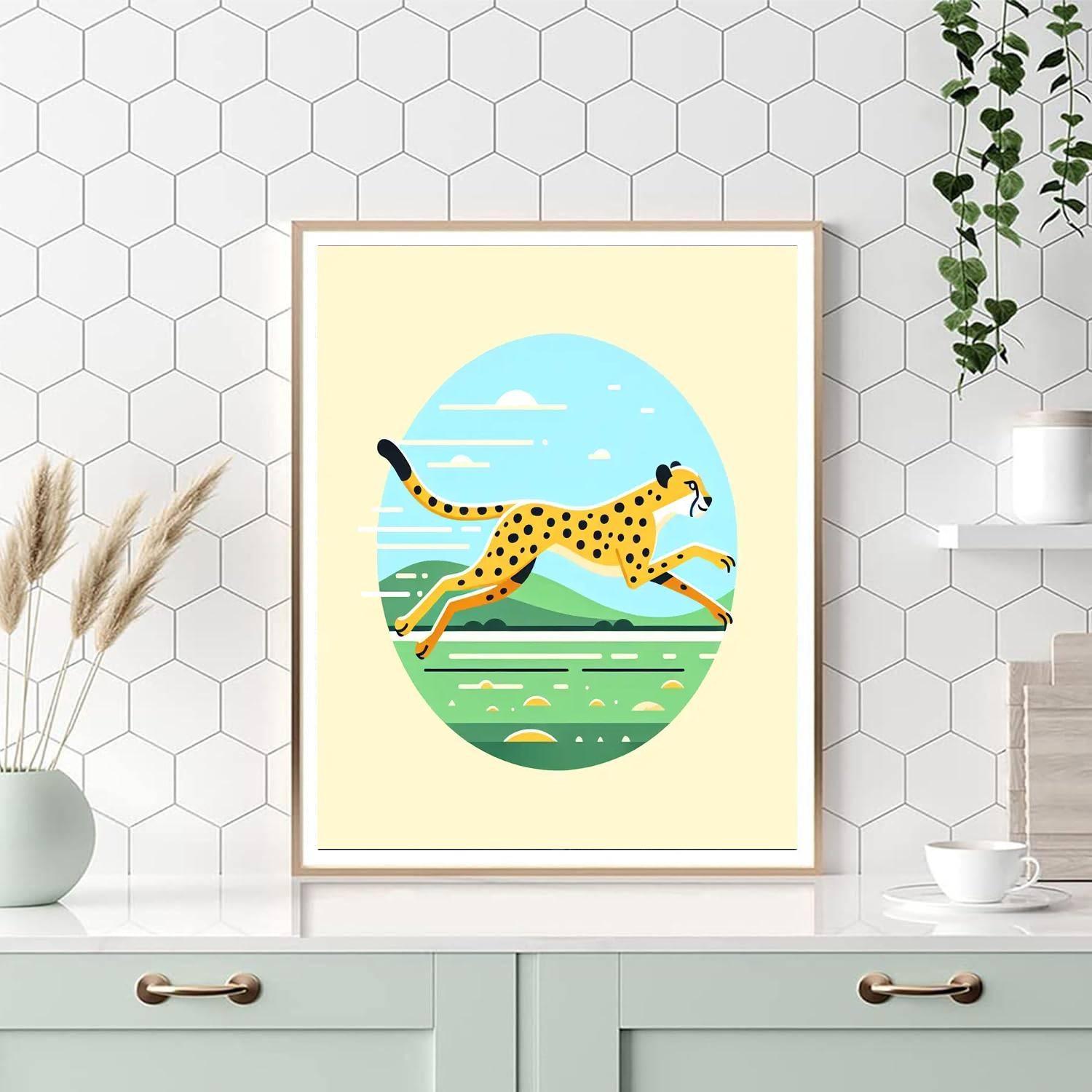 Clever Cheetah Run Number Painting