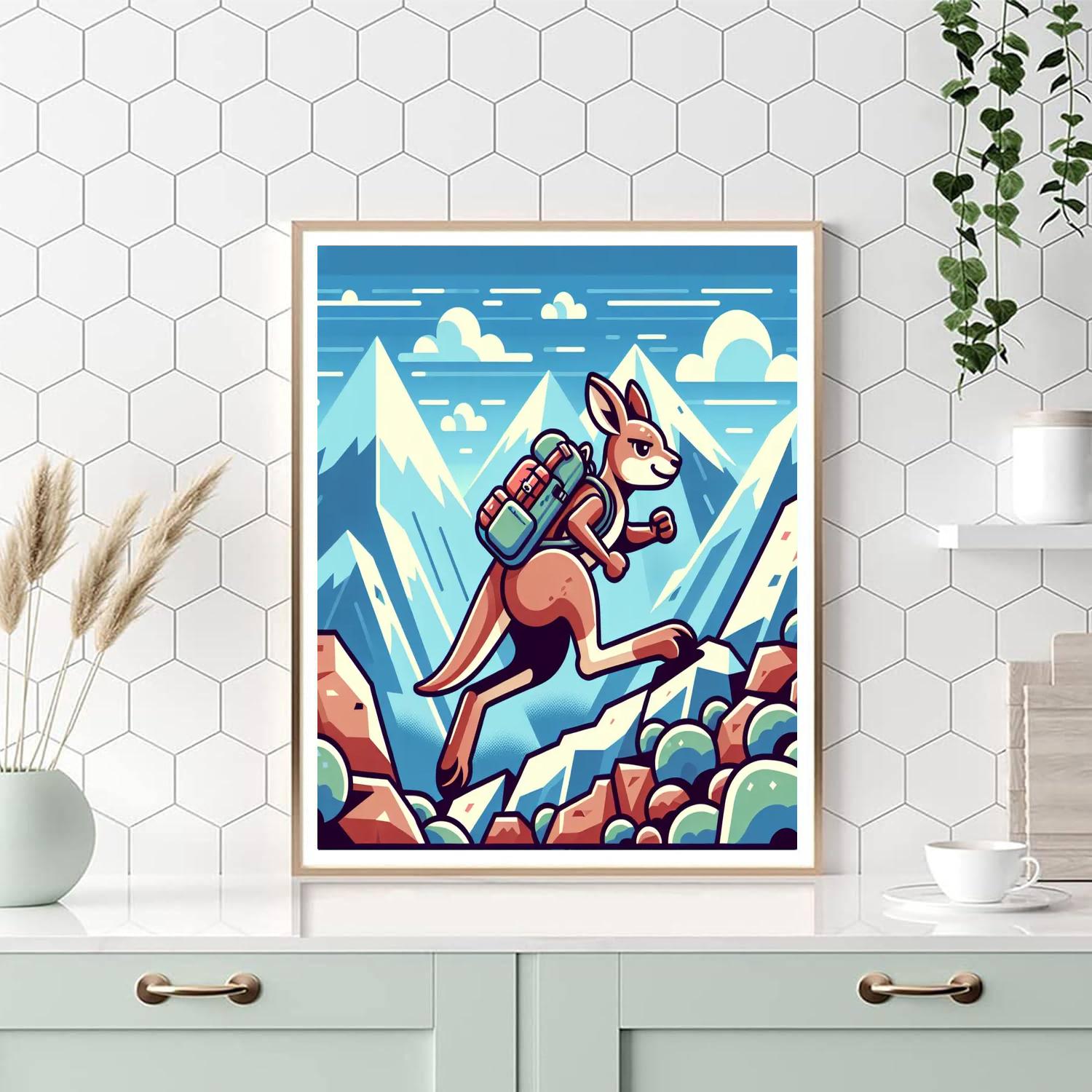 Adventure Climber Kangaroo Number Painting