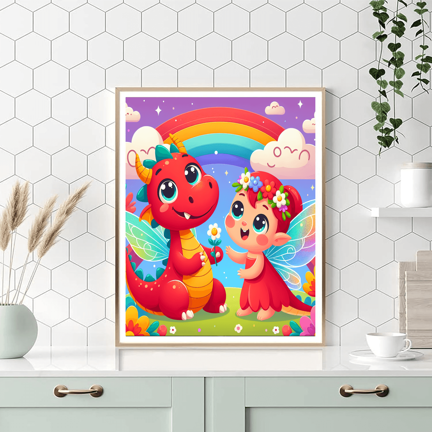 Colorful Mythical Creatures Number Painting