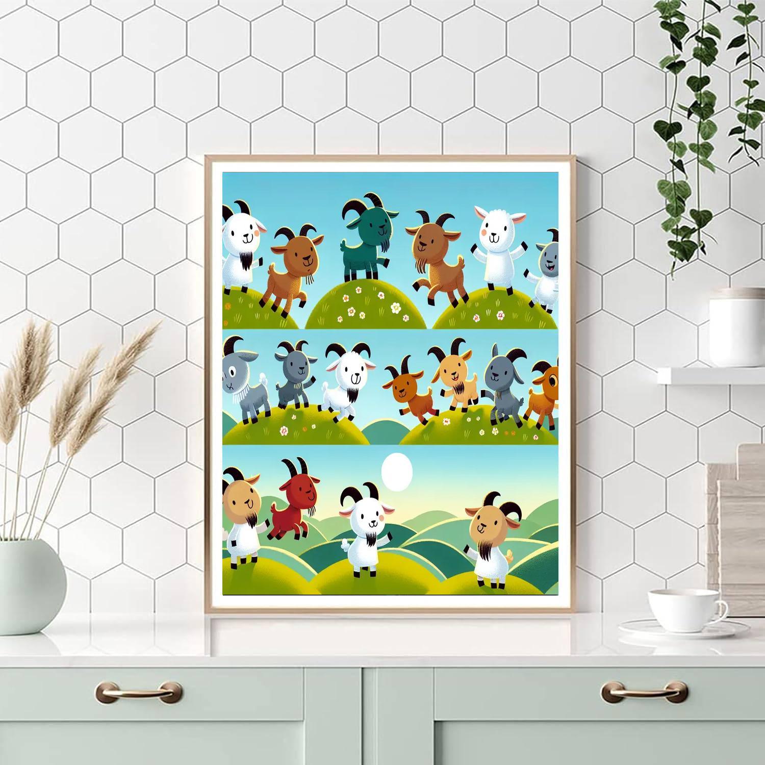 Giddy Goat's Hilltop Hijinks Paint By Number