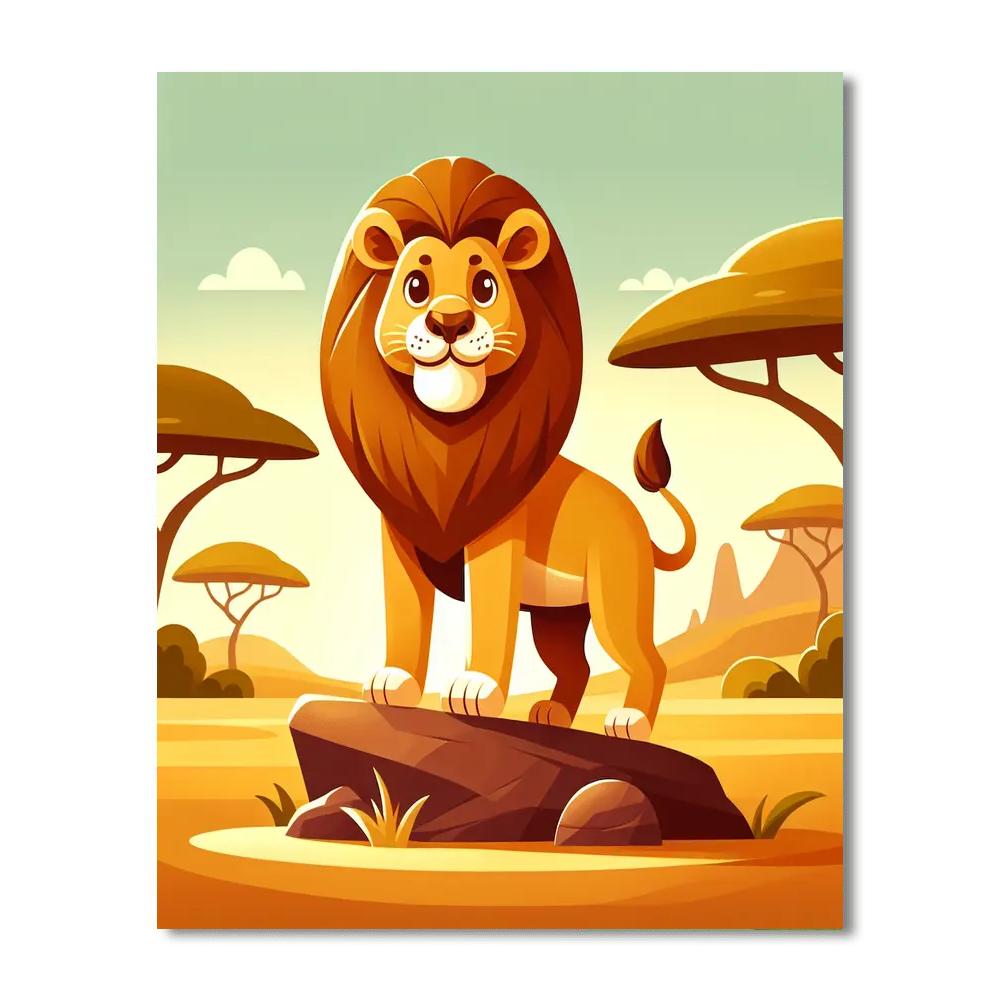Heroic Lion's Kingdom Number Painting