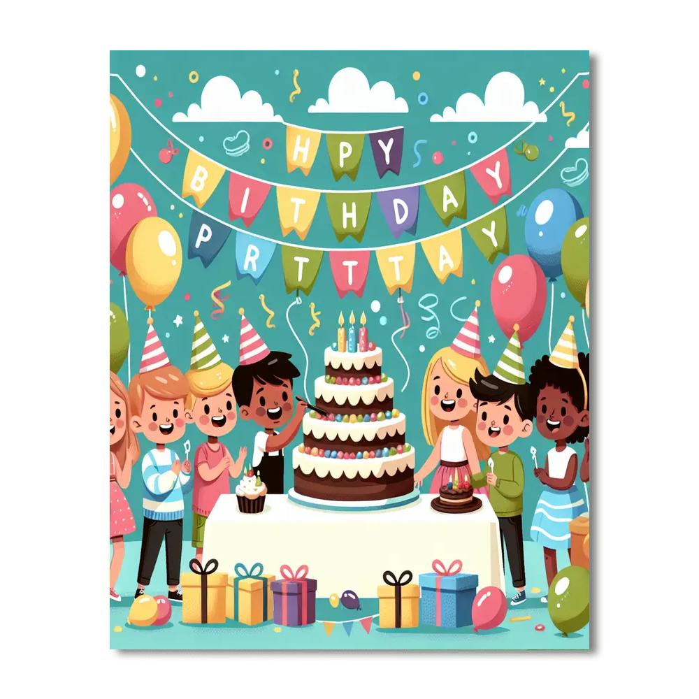 Cheerful Birthday Party Numbered Painting Kits