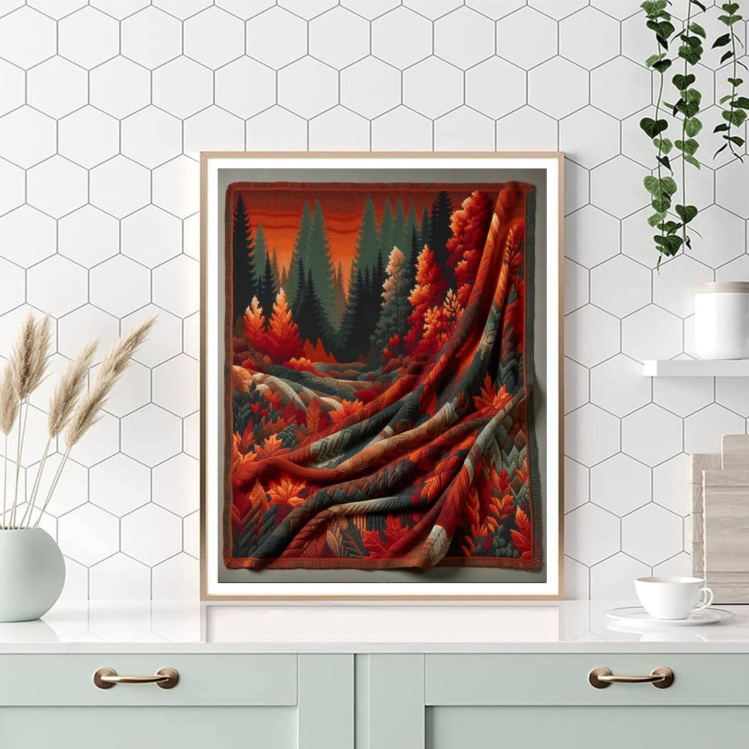 Woven Autumn Throw Paint By Number