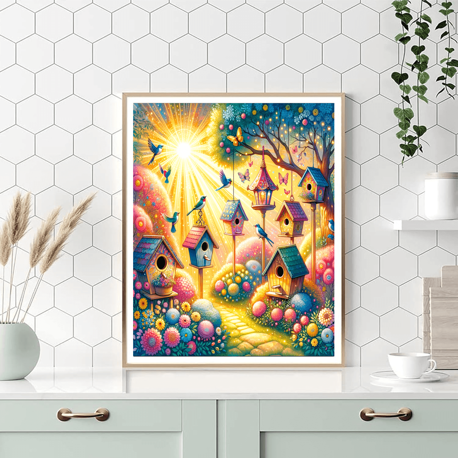 Lovely Birdhouses In Bloom Numbered Painting Kits