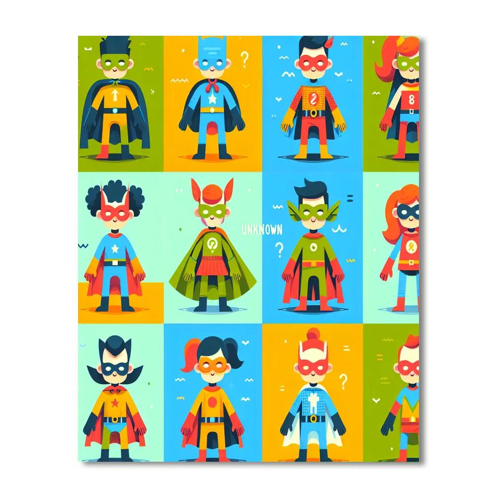Comic Book Heroes Assembly Paint By Number