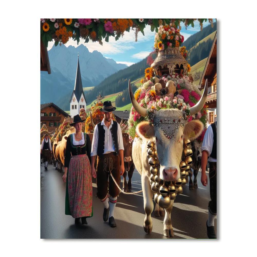 Almabtrieb Cattle Drive - Austria Paint By Numbers