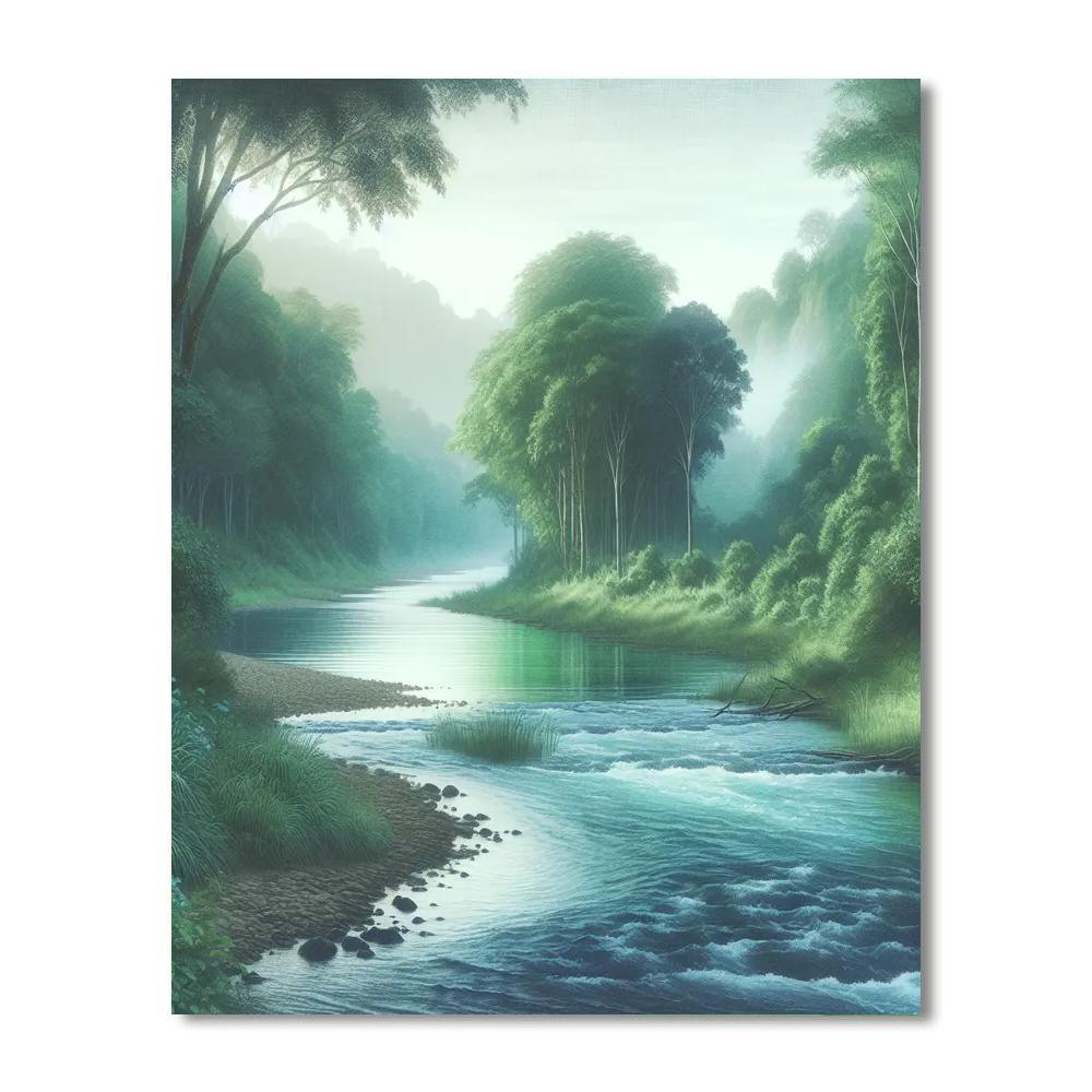Peaceful Riverbank Reverie Paint By Color
