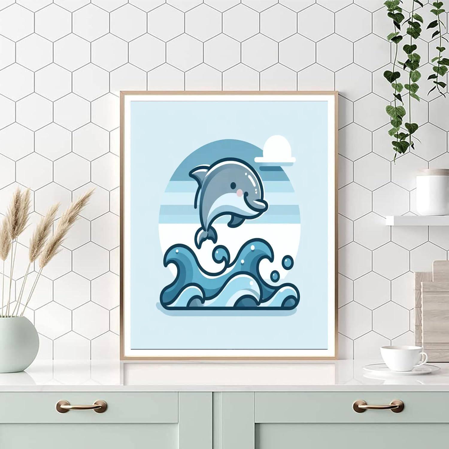 Playful Dolphin's Dance Paint By Number