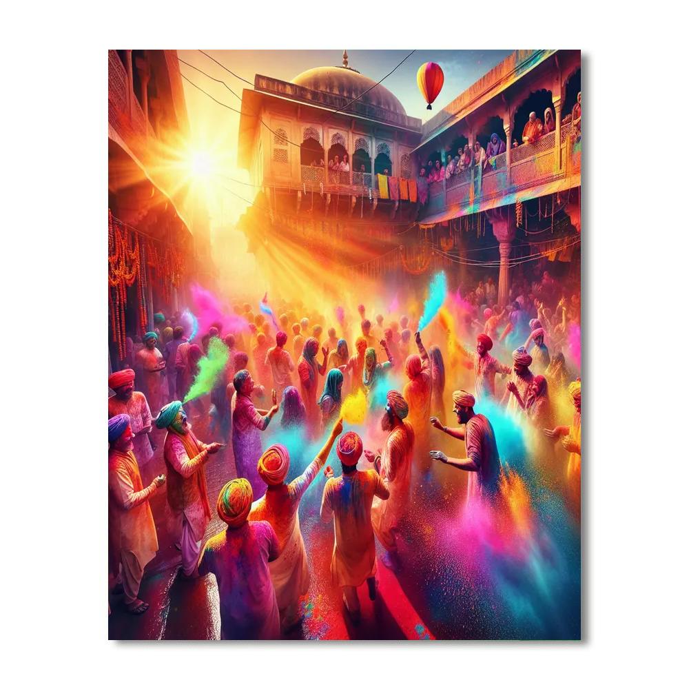Holi Festival - New Delhi, India Number Painting