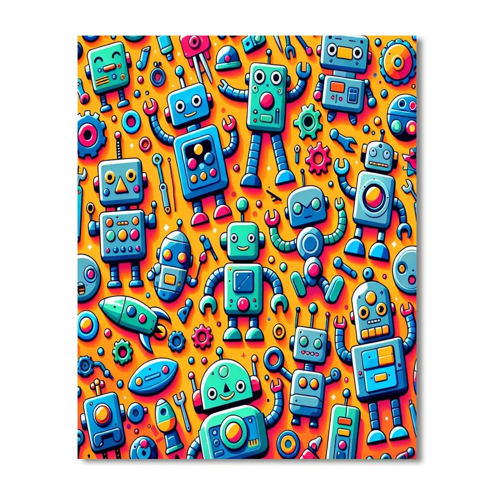 Robot Friends Fun Paint By Numbers Kits