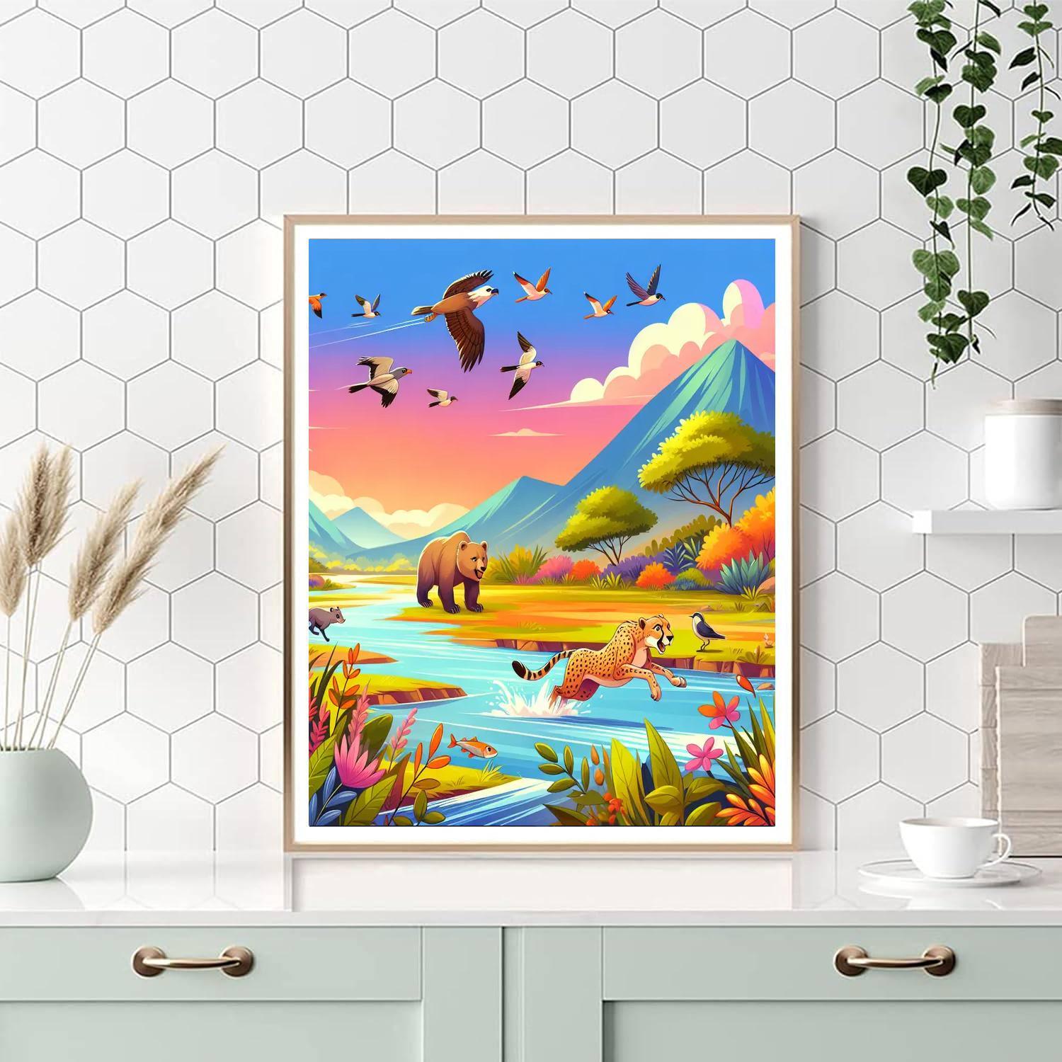 Epic Animal Adventure Paint By Numbers Art