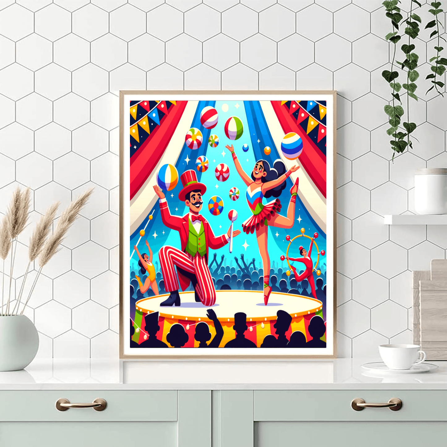 Jolly Circus Performers DIY Paint By Numbers