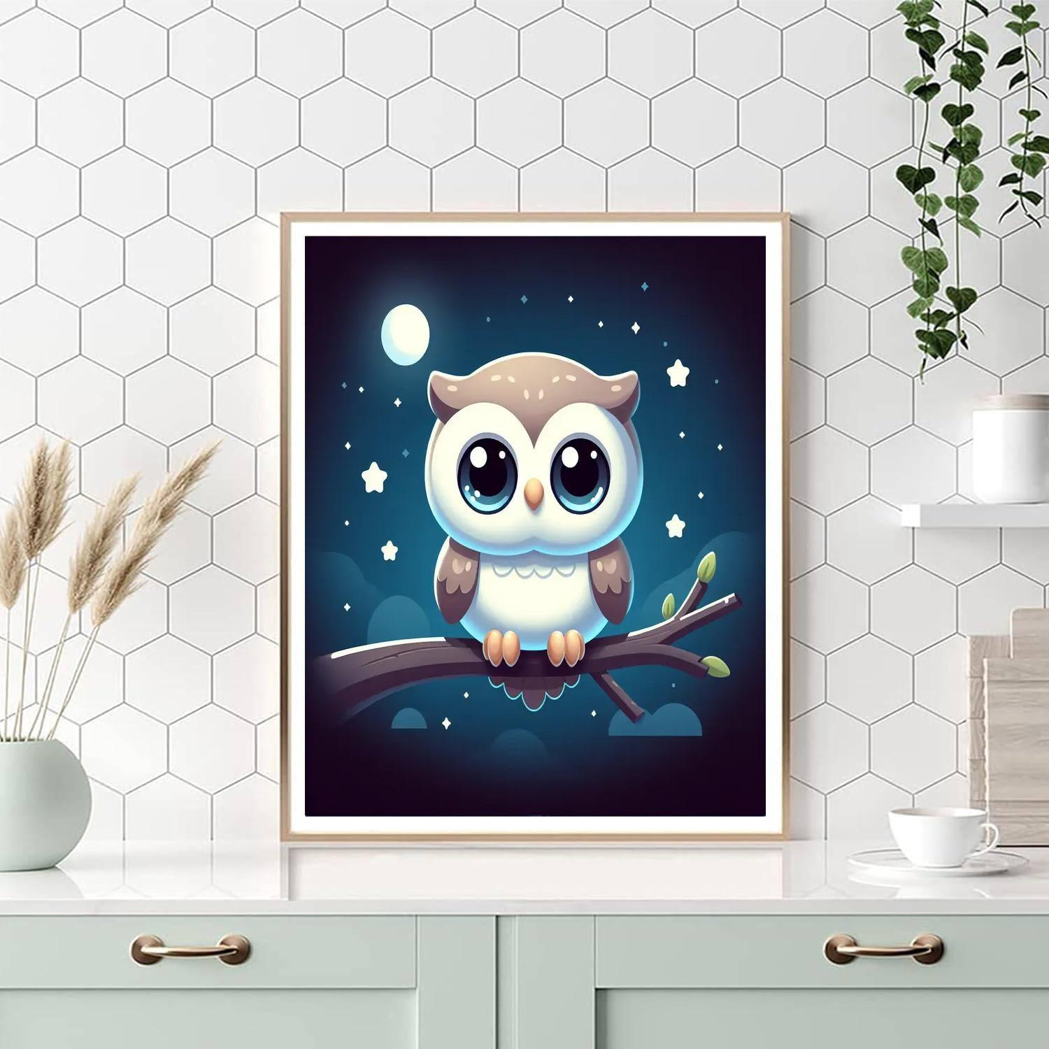 Starry Night Owlet Painting By Numbers Kit
