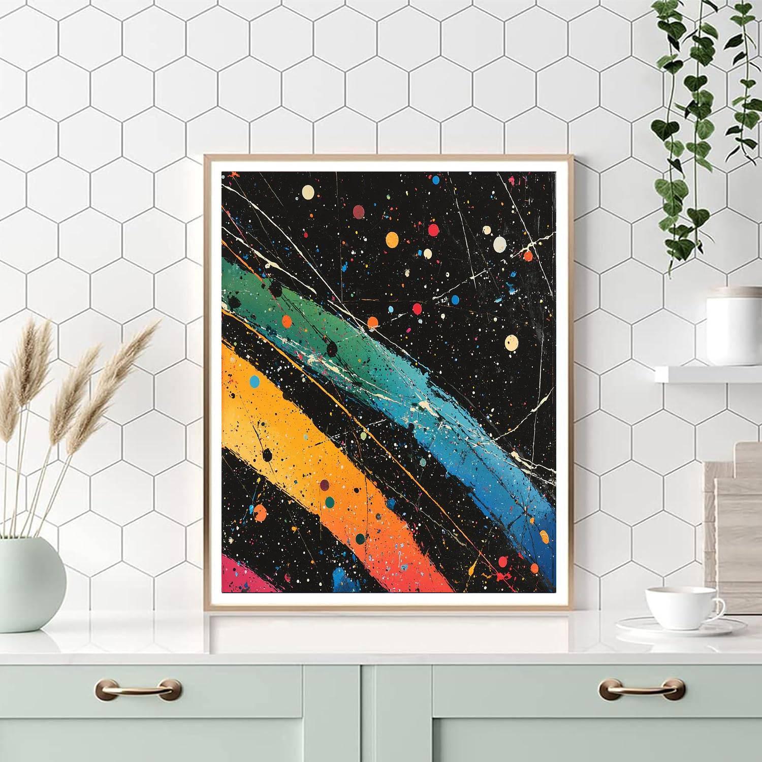 Jackson Pollock Inspired Abstract Cosmos Delight  Paint By Numbers