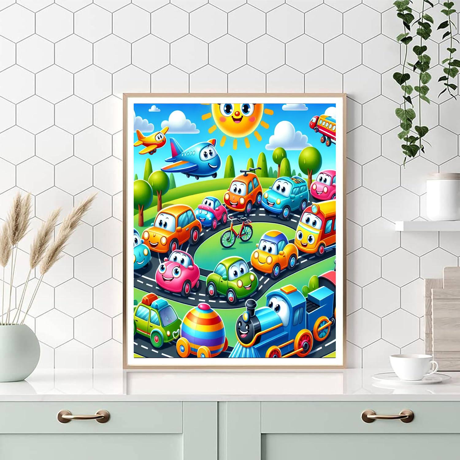 Colorful Transportation Adventure Paint By Numbers