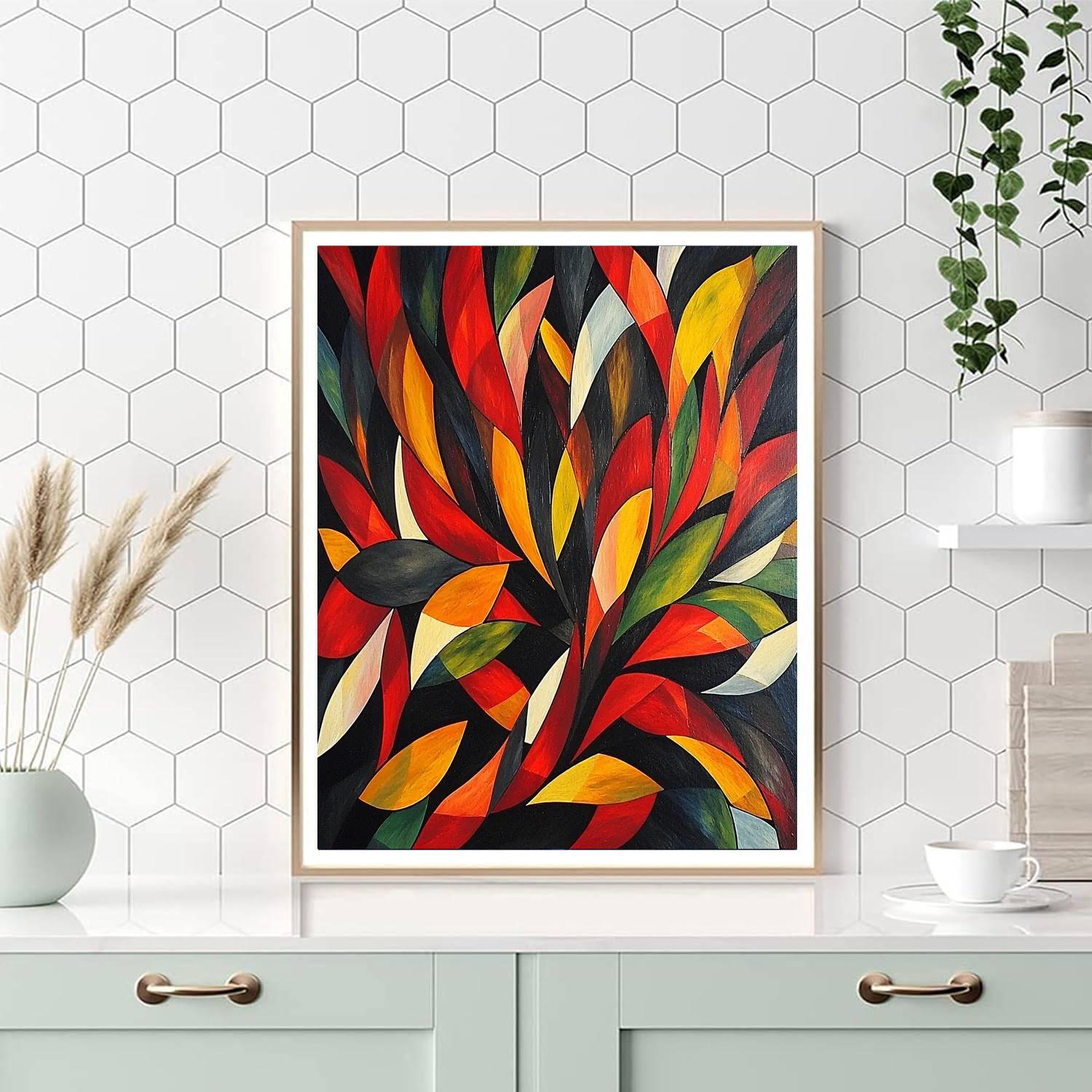 Jean-Michel Basquiat Inspired Colorful Anarchy  Number Painting