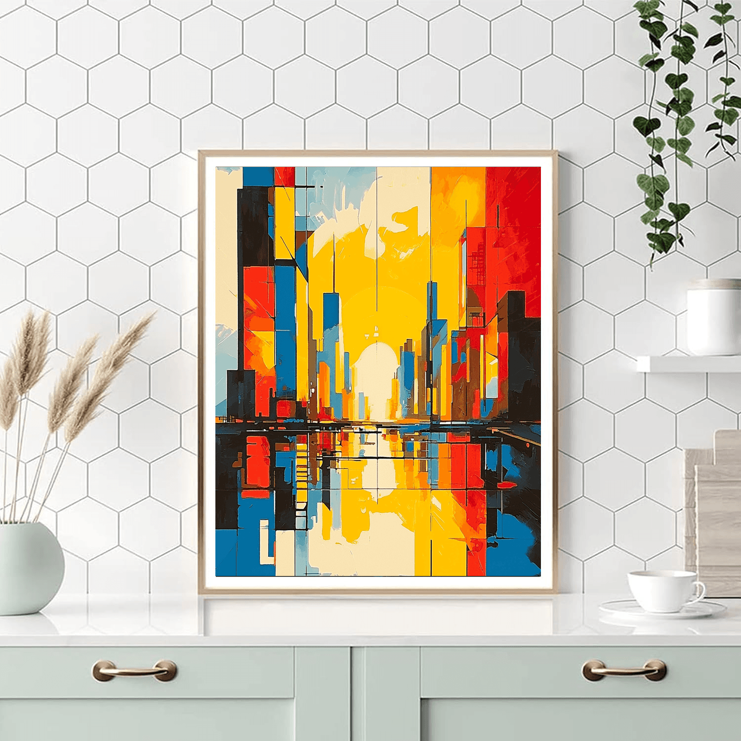 Piet Mondrian Inspired Metropolitan Melody  DIY Paint By Numbers