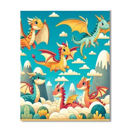 Fantastic Flying Dragons Numbered Painting Kits