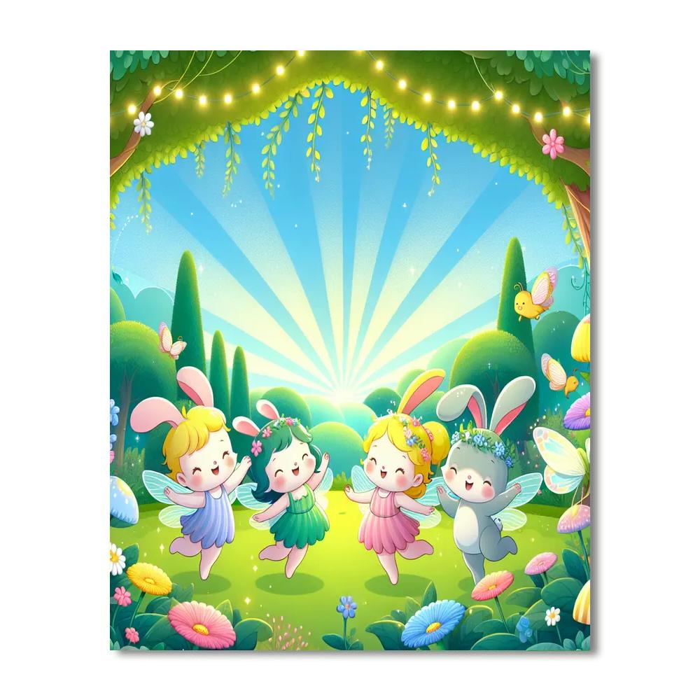 Magical Garden Frolic Paint By Numbers Art