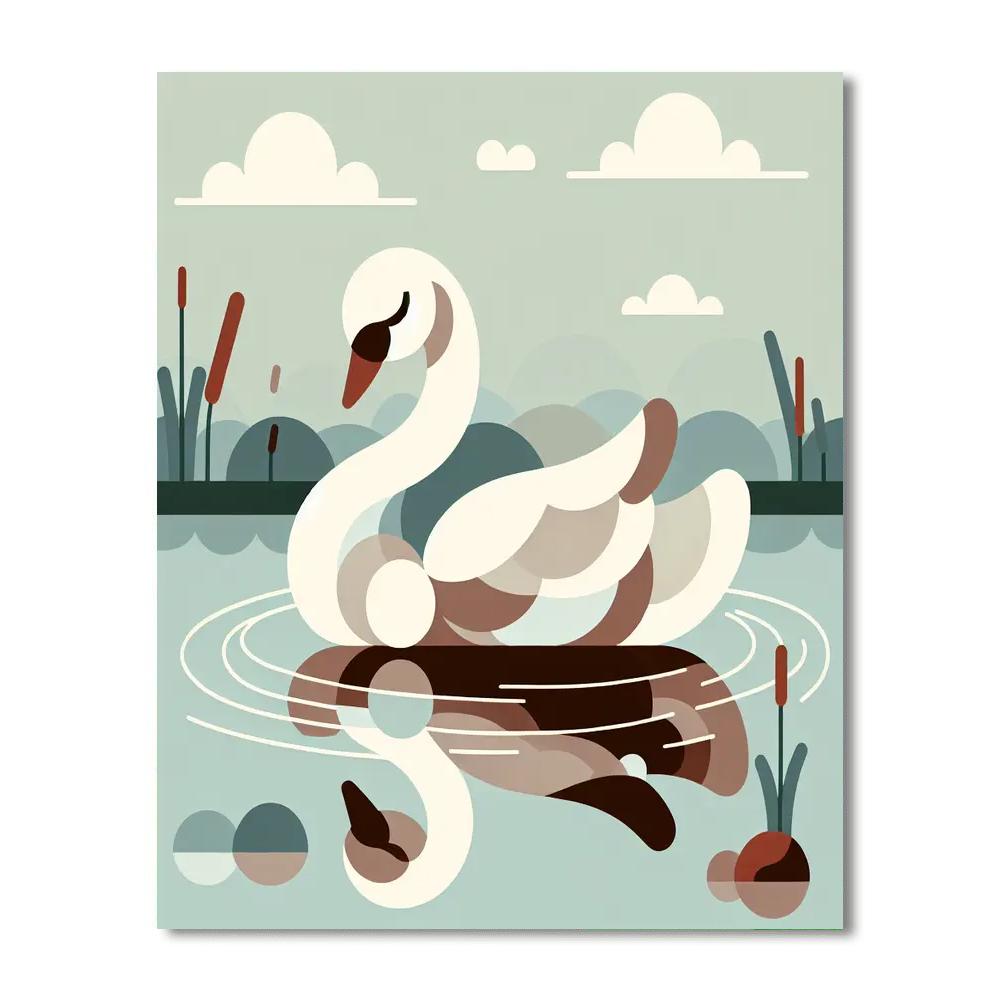 Gentle Swan Serenity Paint By Numbers Art