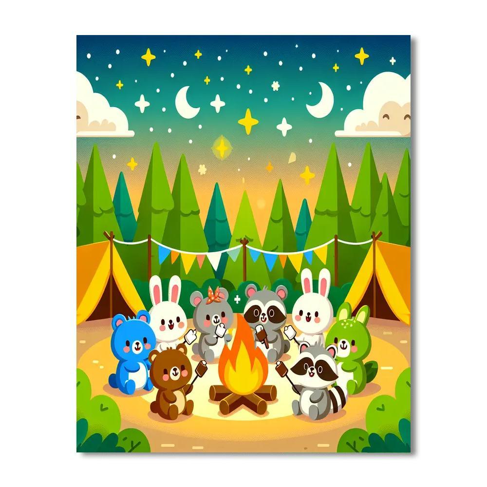 Cute Critters Campout Paint By Numbers