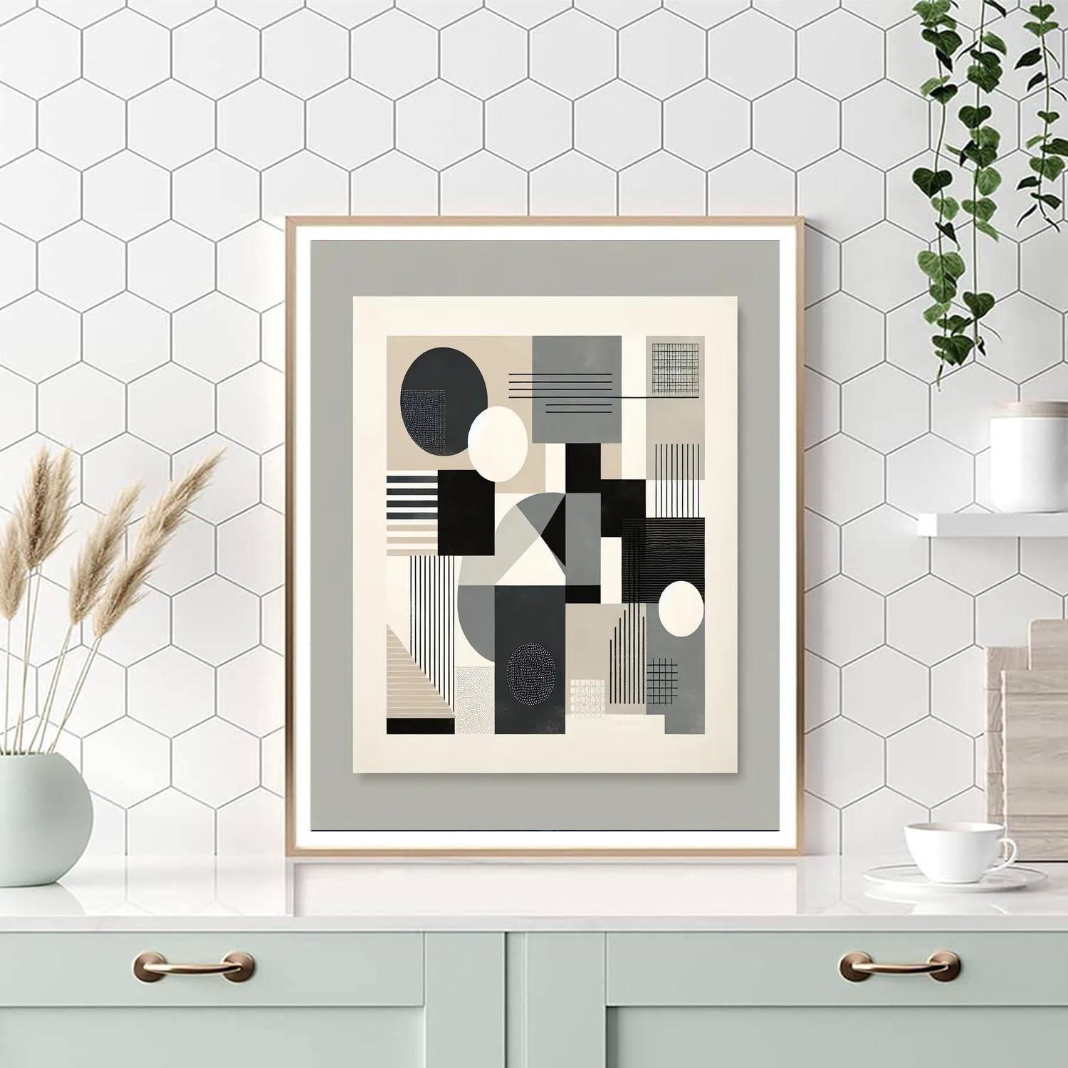 Chic Modern Collage Number Painting