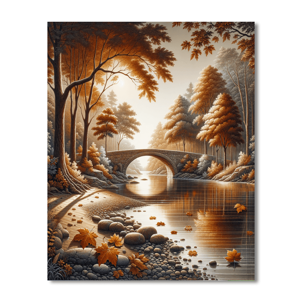 Timeless Bridge In Autumn Paint By Numbers