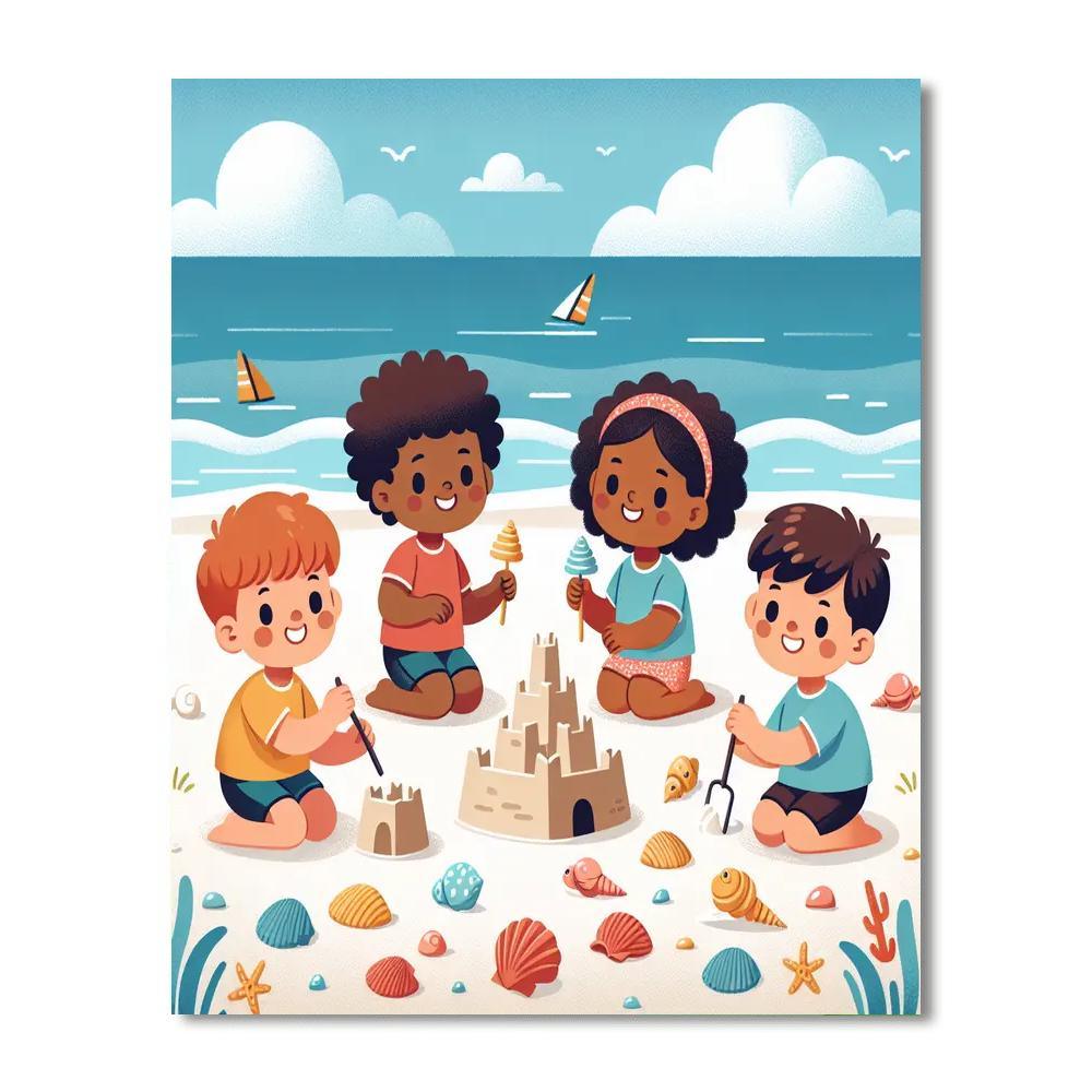 Friendly Beach Day Fun Paint By Color