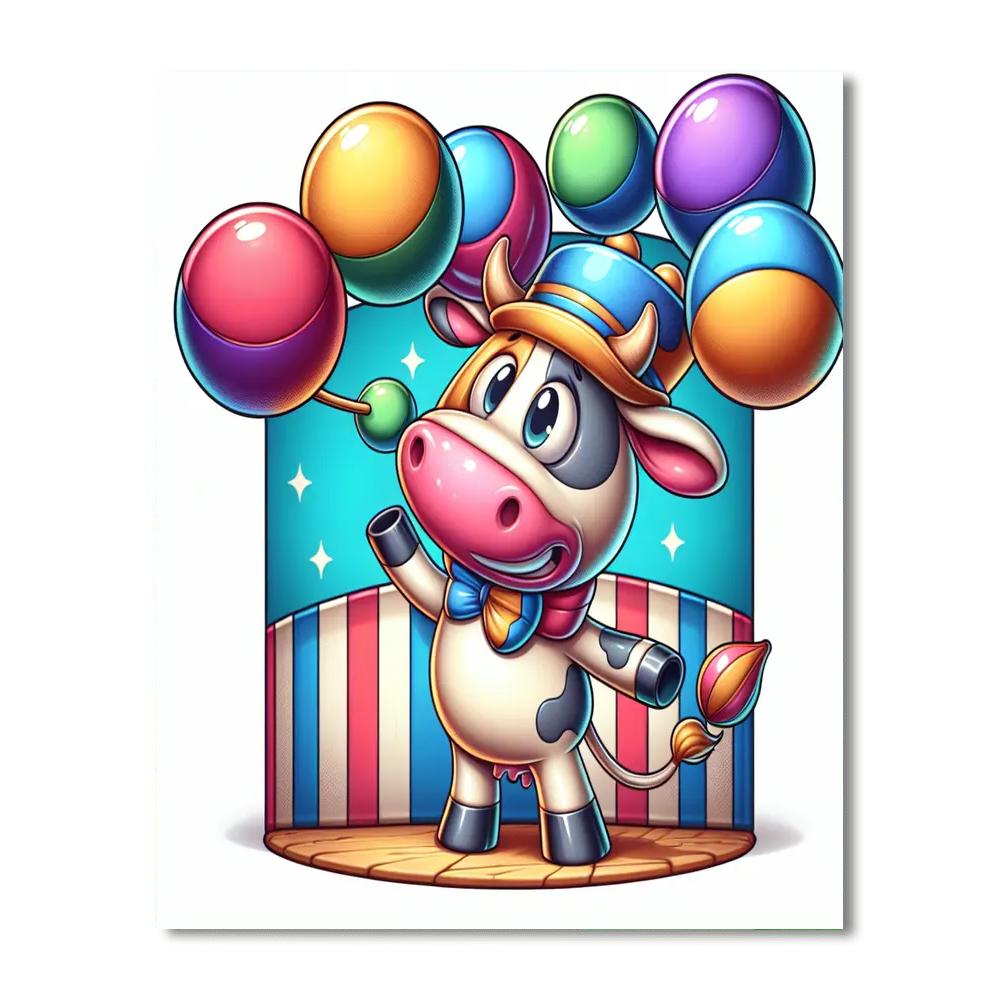 Cute Cow Carnival Paint By Number