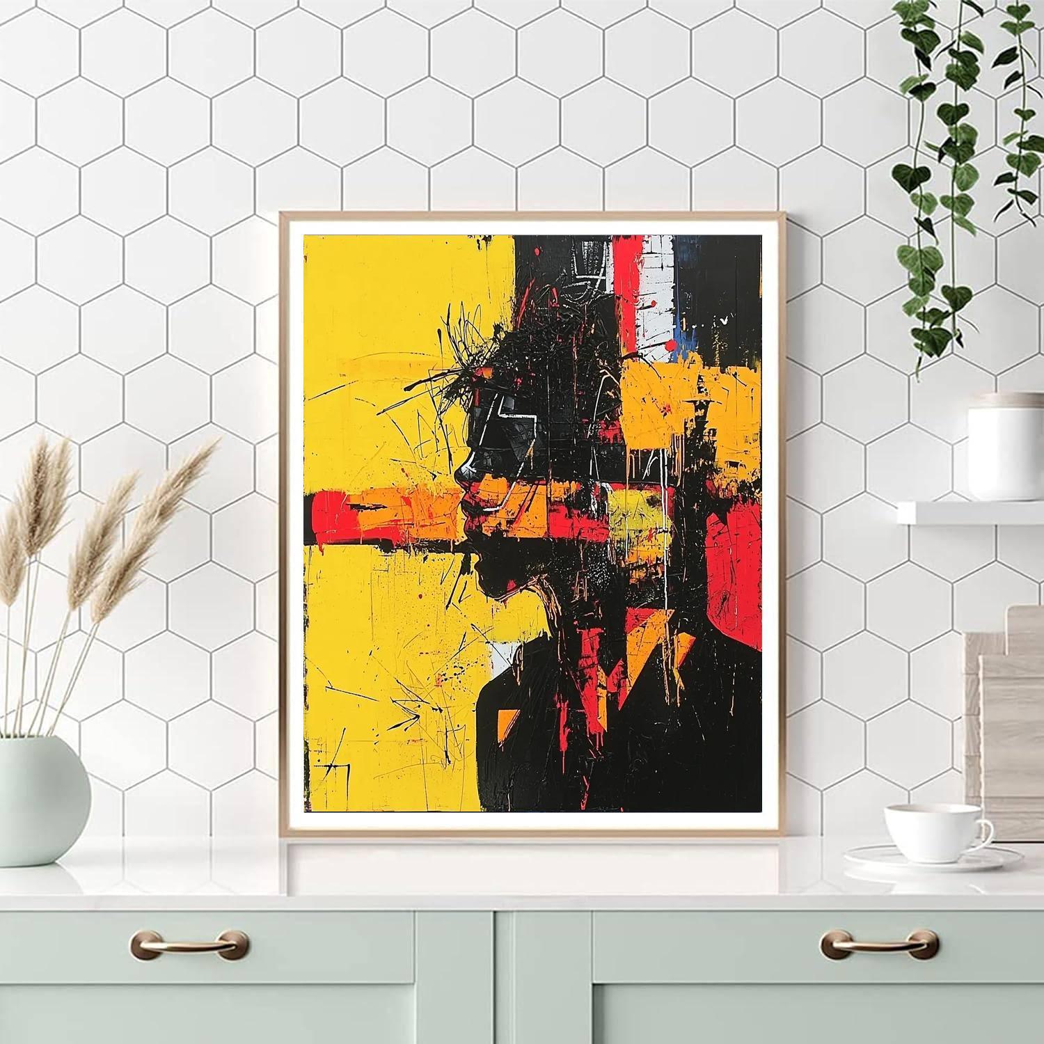 Jean-Michel Basquiat Inspired Fractured Reality  Paint By Color