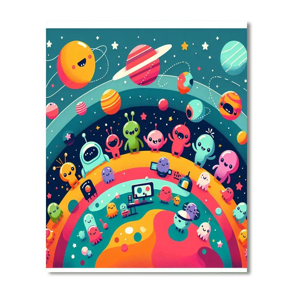 Space Aliens Playtime Paint By Numbers Kits