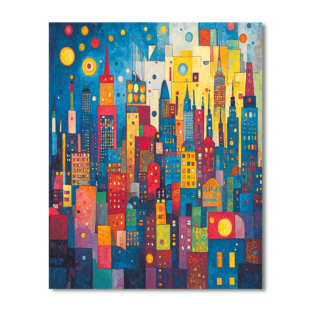 Wassily Kandinsky Inspired Urban Mosaic  Painting By Numbers Kit