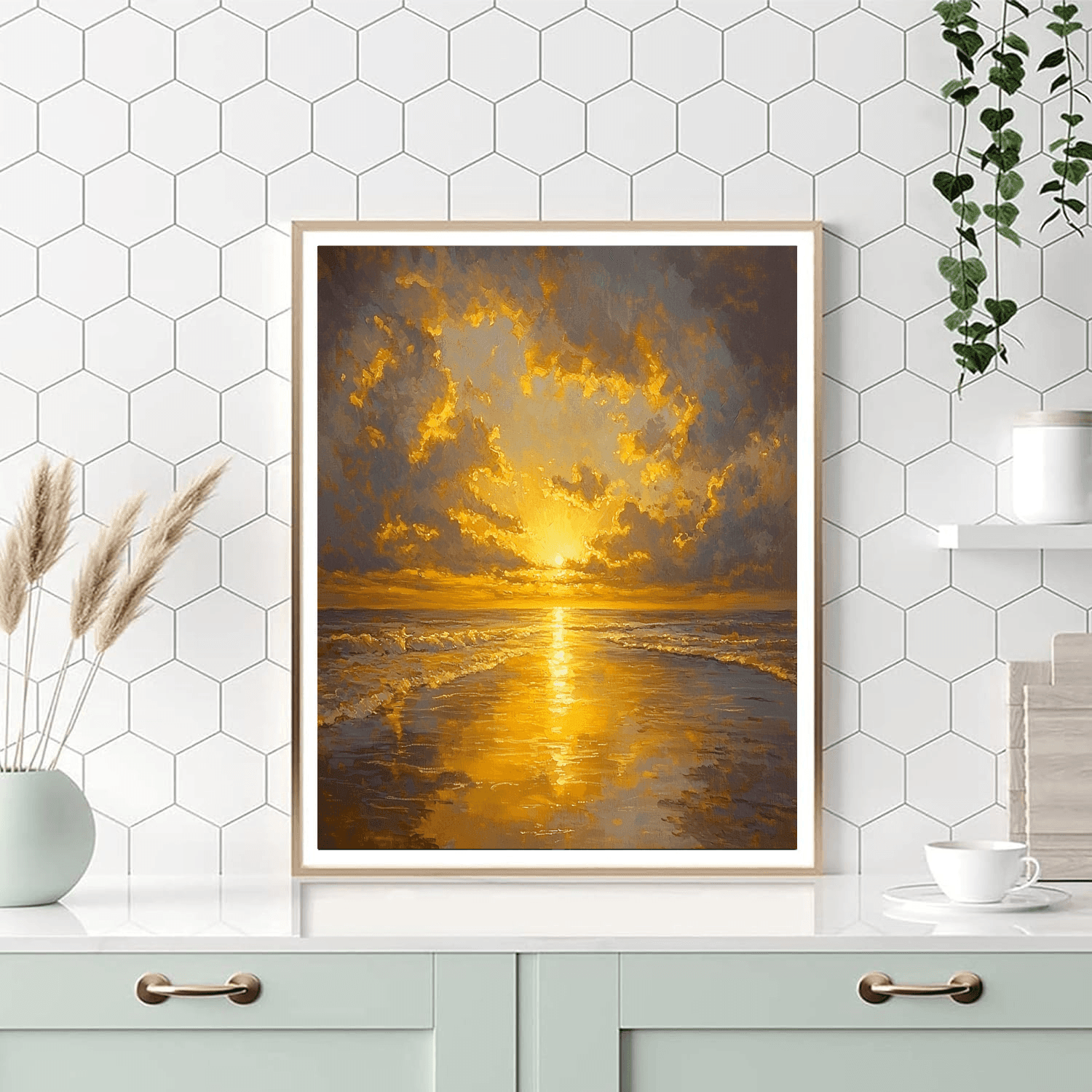J.M.W. Turner Inspired Golden Twilight  Numbered Painting Kits