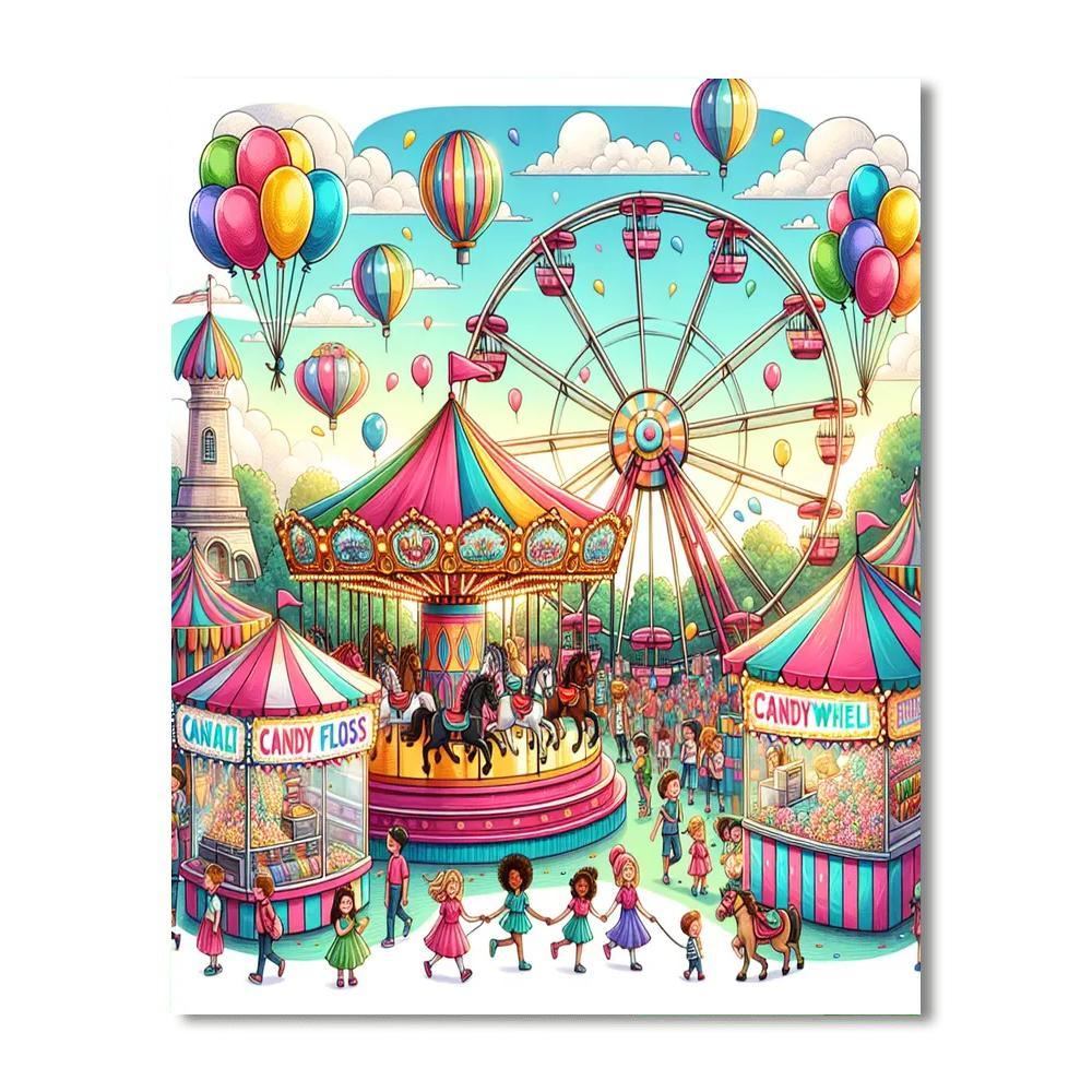 Joyful Children's Carnival Numbered Painting Kits