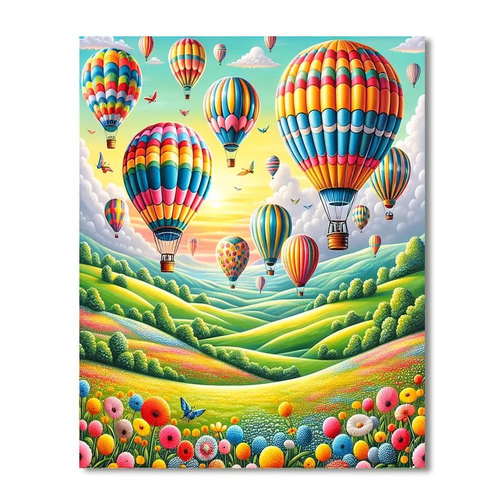 Dazzling Balloon Festival Paint By Numbers Art