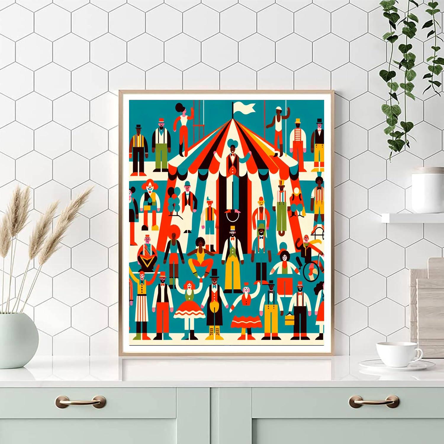 Whimsical Circus Carnival DIY Paint By Numbers